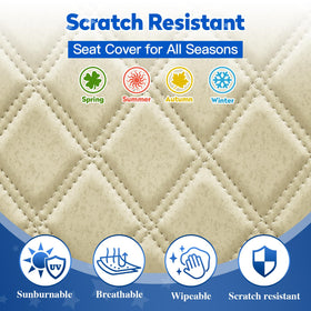 Close look at NOKINS vinyl material showing scratch and UV resistance