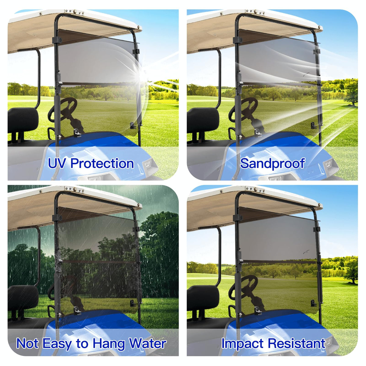 NOKINS crack resistant acrylic windshield maintains clarity