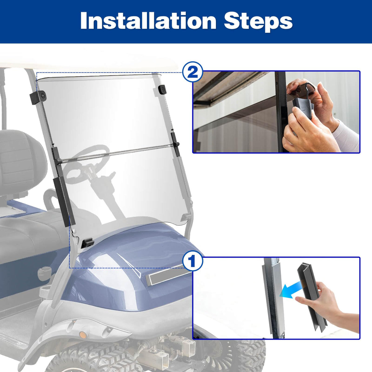 NOKINS easy-install windshield with no drilling required