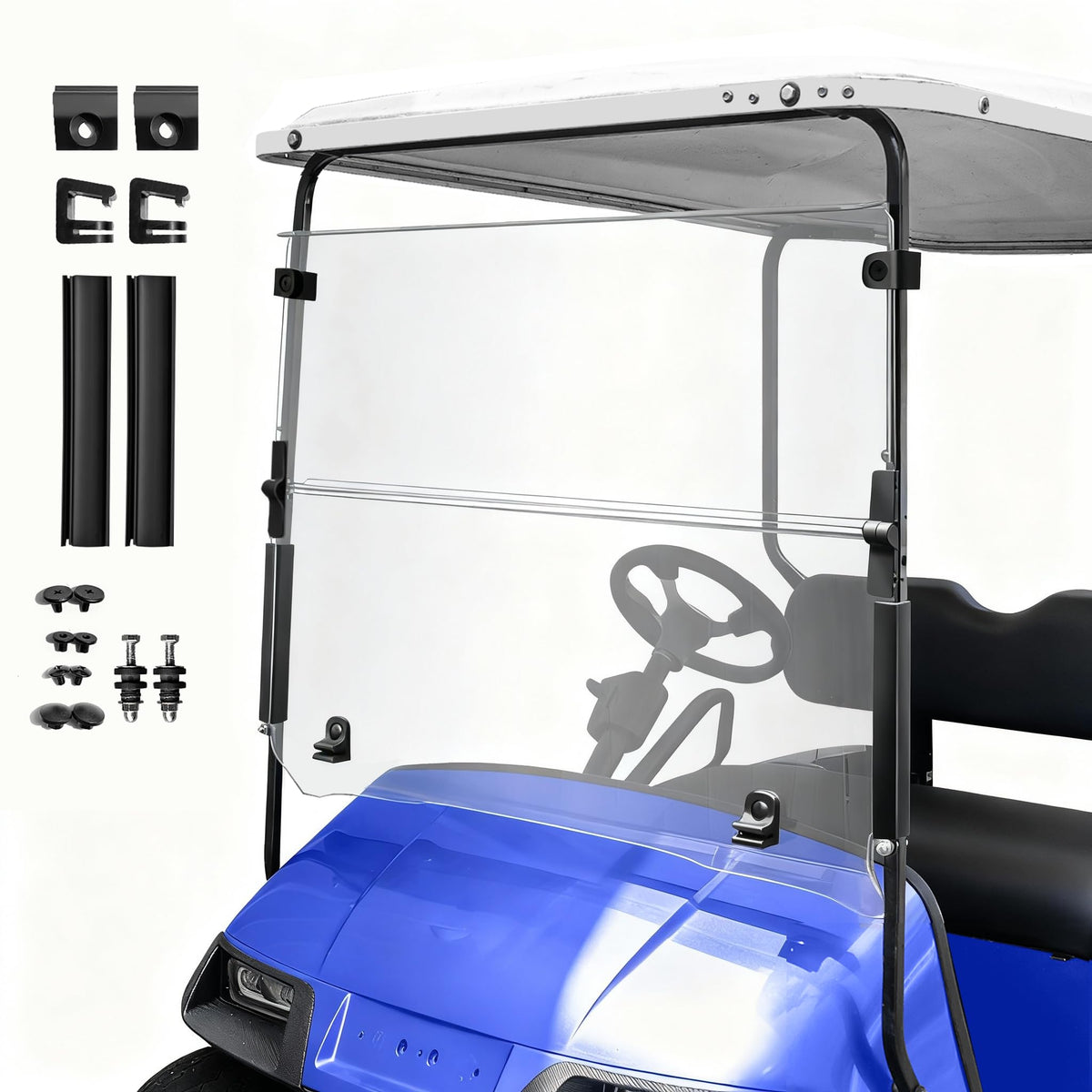 NOKINS golf cart windshield folding-design for flexible airflow control