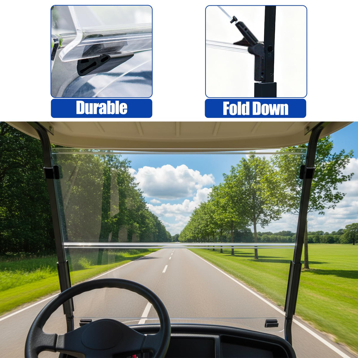 NOKINS Onward windshield delivers 180-degree visibility for safer, more comfortable rides.