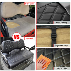 NOKINS YD diamond stitching adds a premium look to your golf cart.