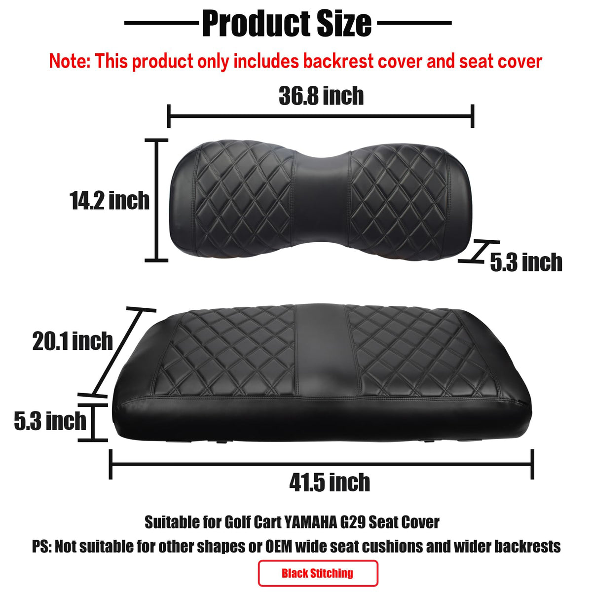 NOKINS YD diamond cover fits Yamaha Drive G29 and Drive 2 OEM seats.