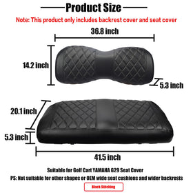 NOKINS YD diamond cover fits Yamaha Drive G29 and Drive 2 OEM seats.