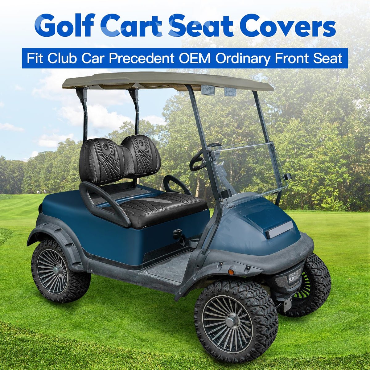 NOKINS gradient diamond backrest cover adds refined style to Club Car Precedent.