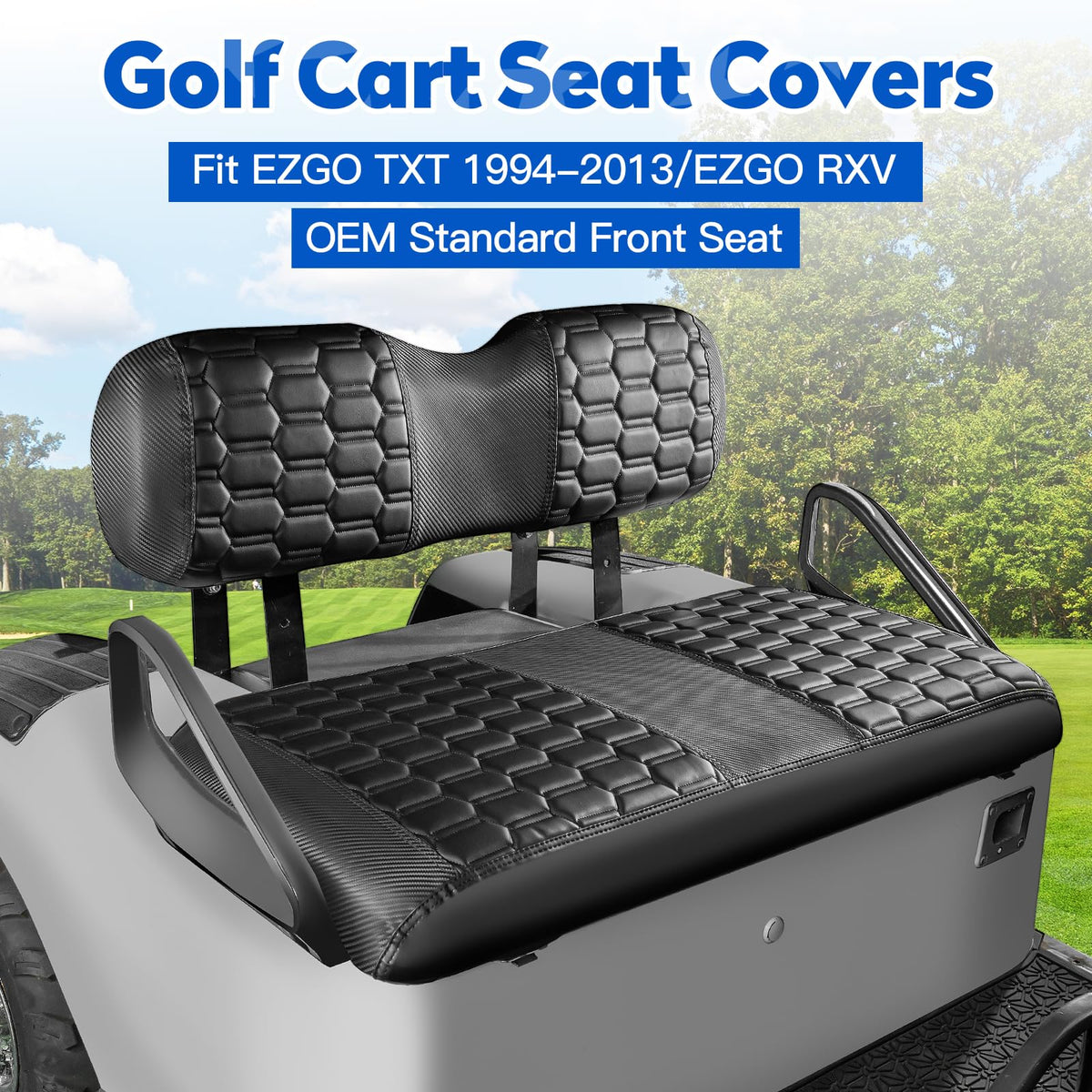NOKINS hexagon carbon fiber rear seat cover for EZGO