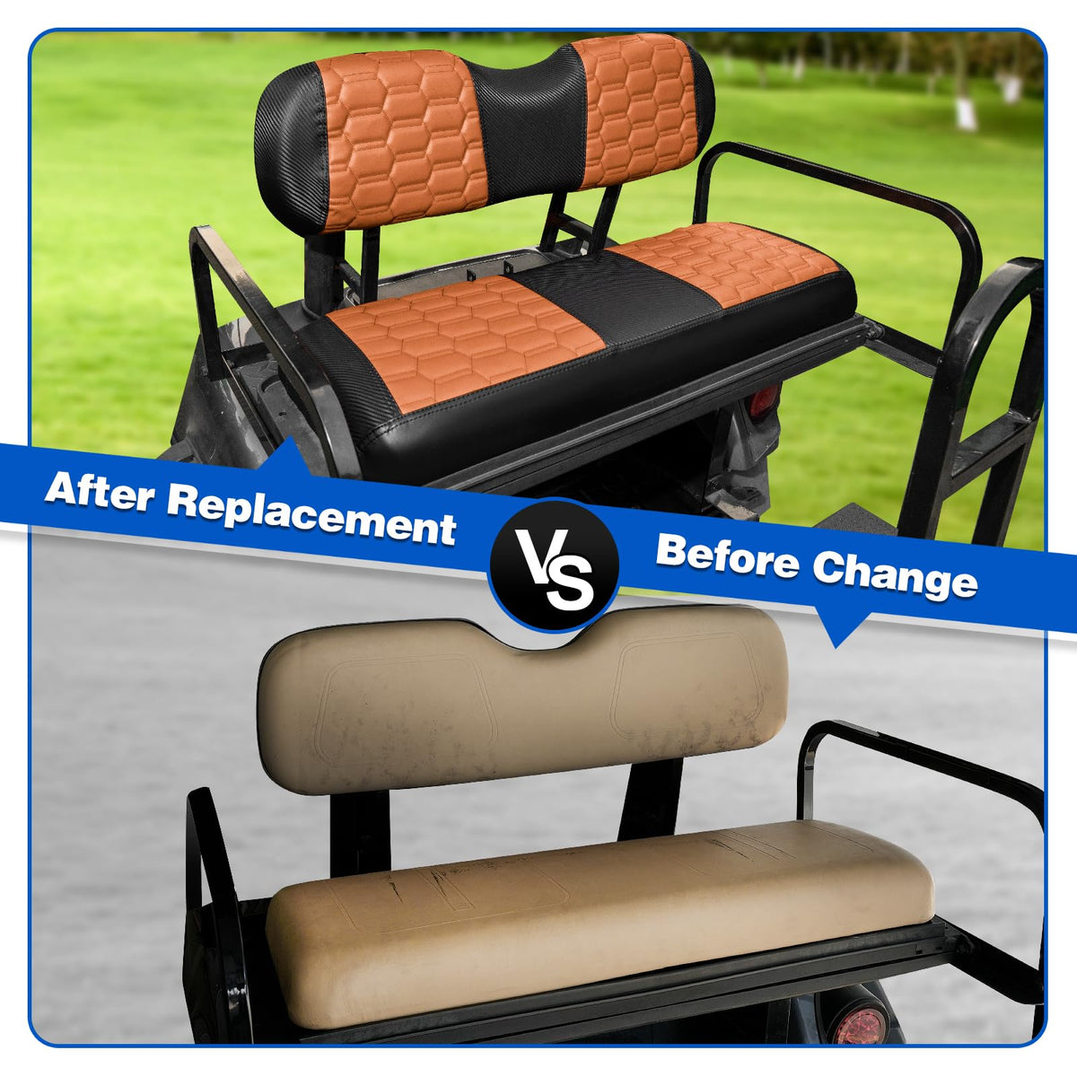 NOKINS hexagon carbon fiber detail adds upscale styling to your golf cart.