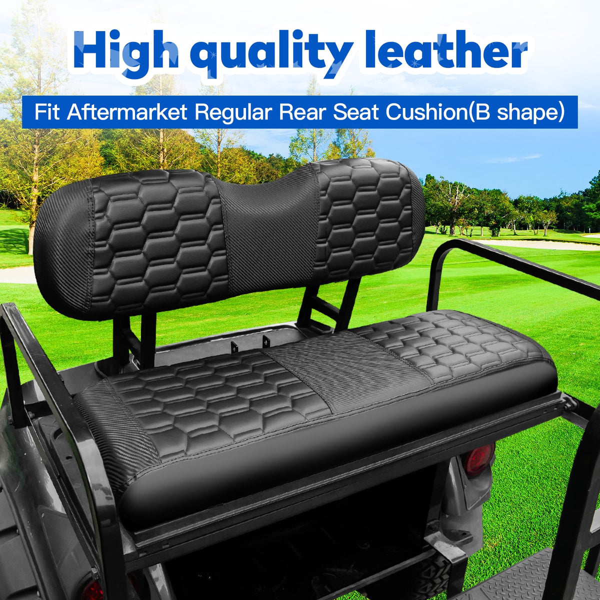 NOKINS hexagon carbon fiber front seat cover adds modern style and durability.