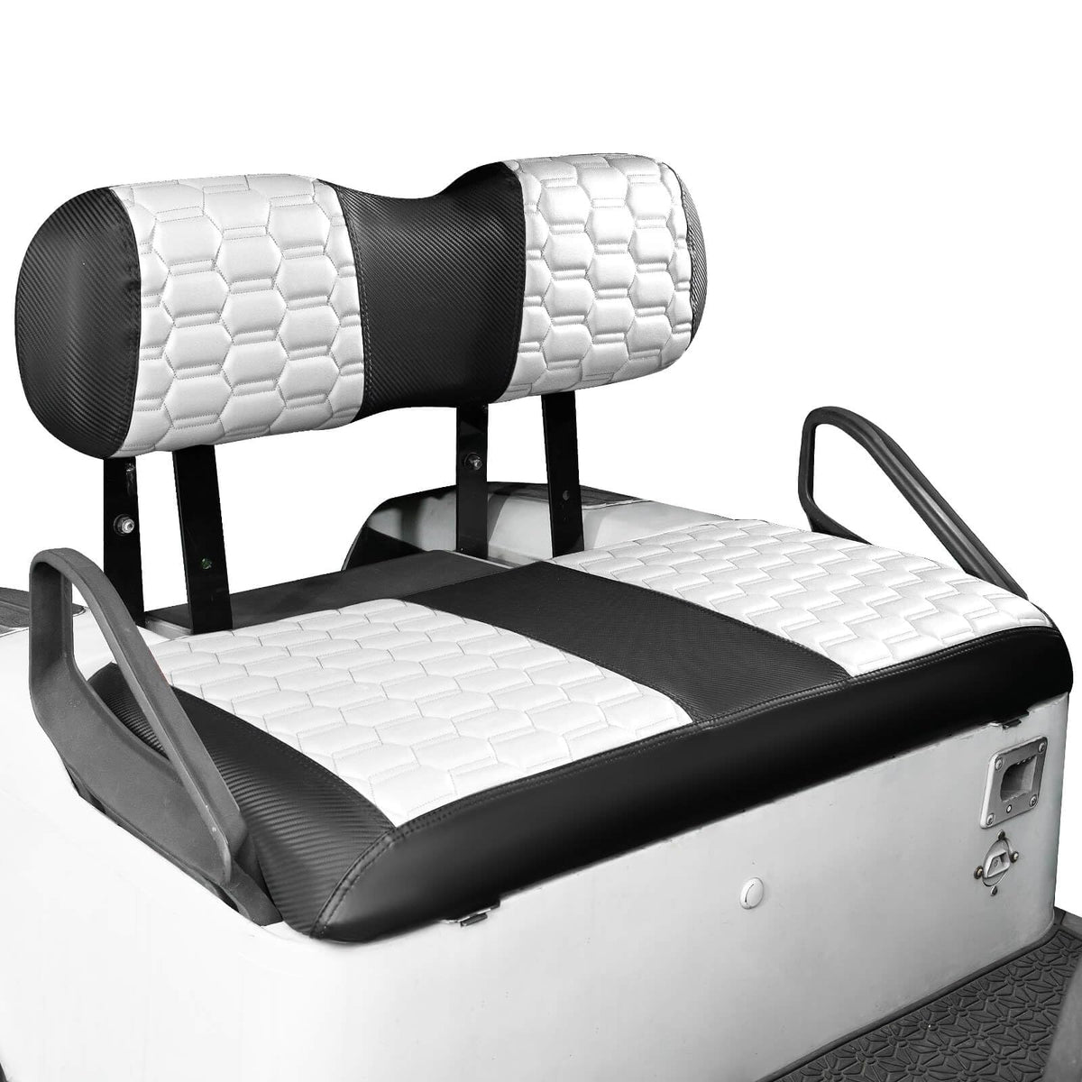 NOKINS hexagon carbon fiber front seat for EZGO TXT offers durable protection.