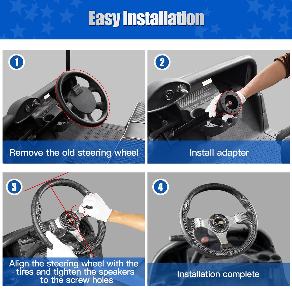 NOKINS install kit includes wheel, wrench, screws for fast setup.