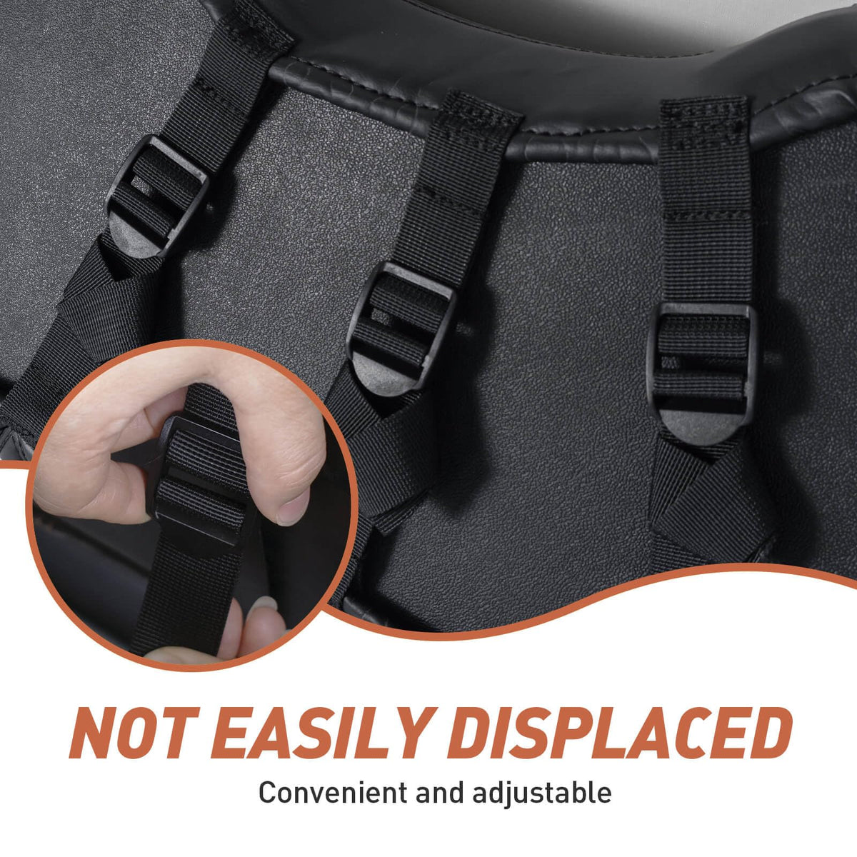 NOKINS installation image showing easy tool-free fit with adjustable straps.