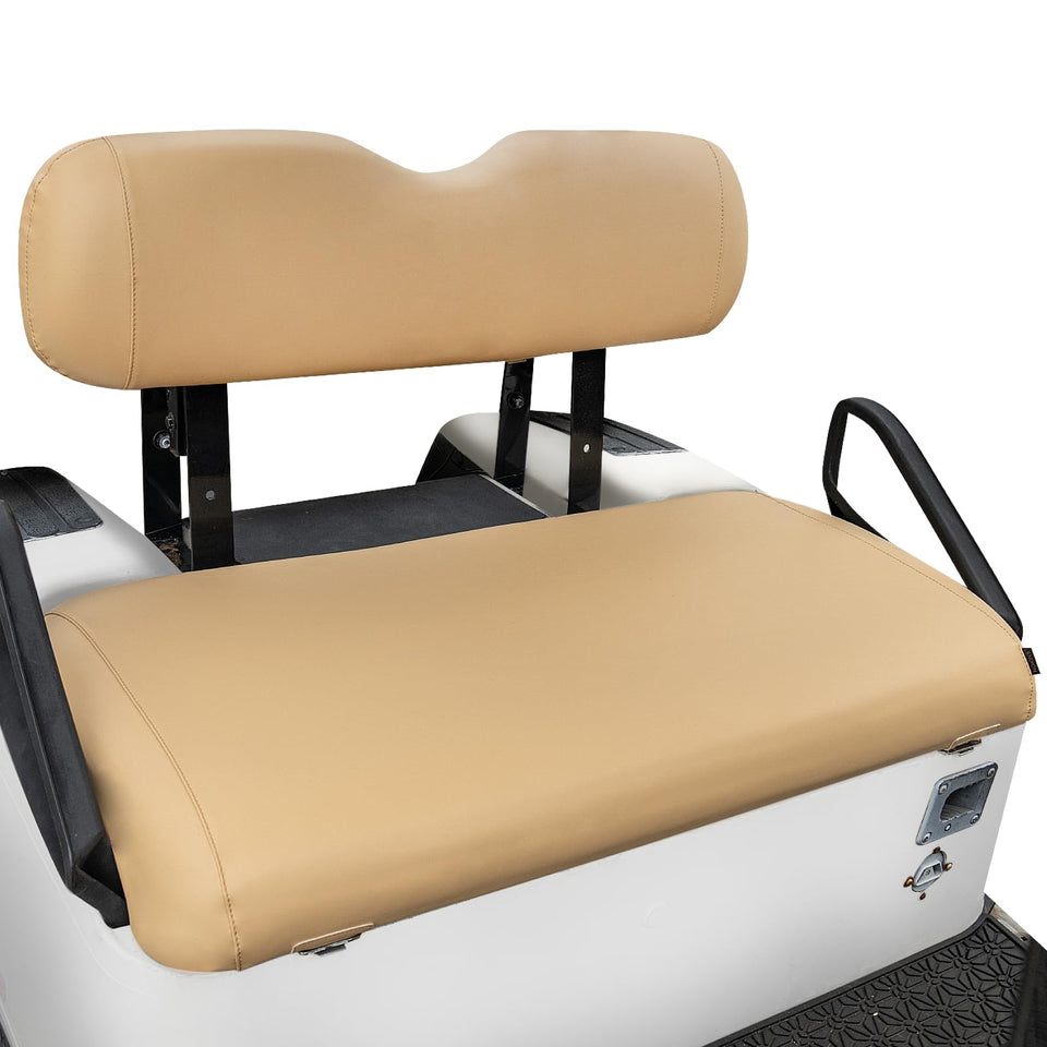 NOKINS leather front seat cover for EZGO TXT fits snugly and protects upholstery.