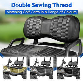 NOKINS marine-grade vinyl durability for golf cart seats.