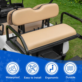 NOKINS tan back seat design adds modern style to your golf cart.