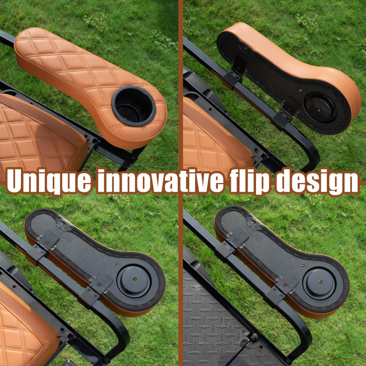 NOKINS no-drill installation armrest, easy rear-seat upgrade for club carts