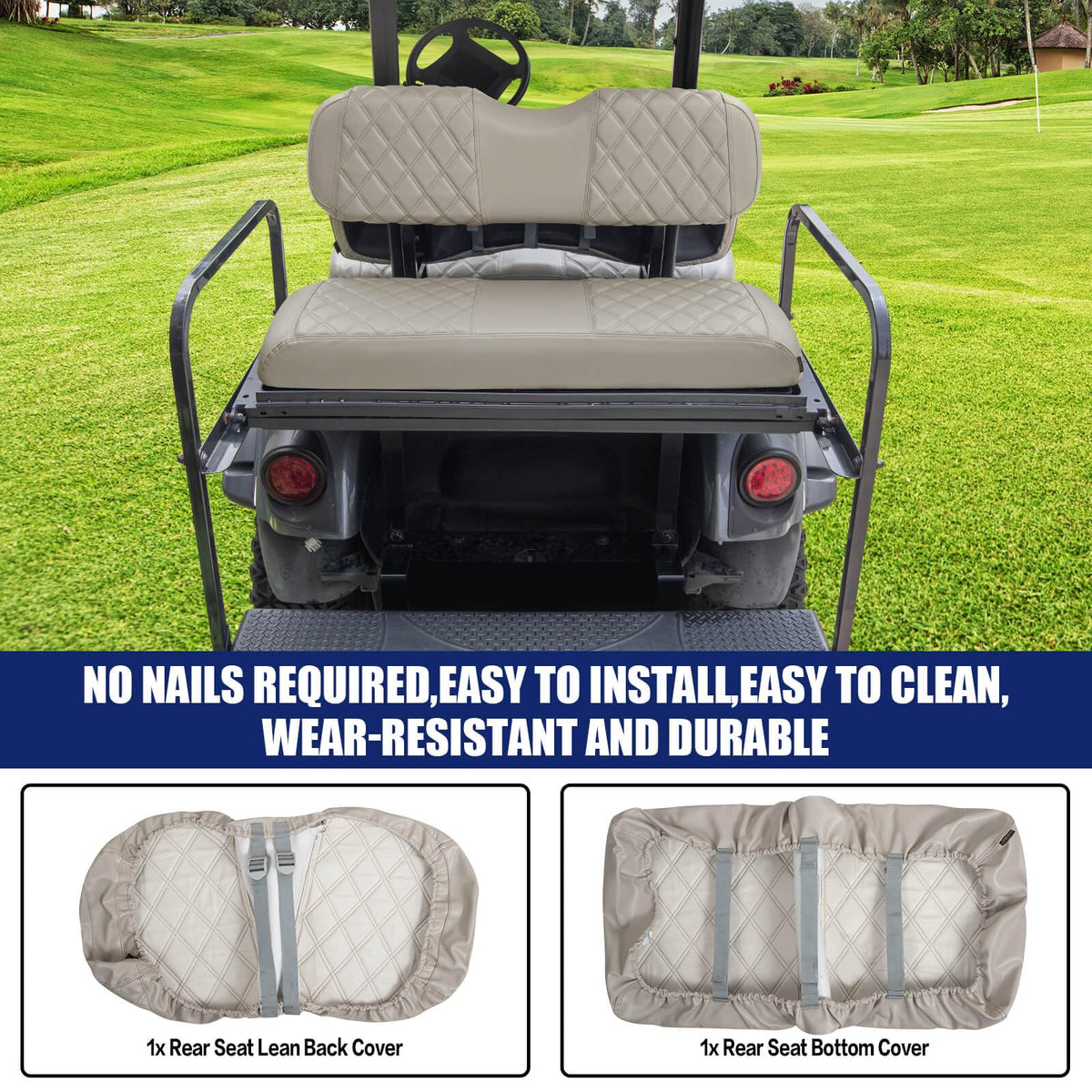 NOKINS Oyster Grey slip-on seat cover for quick styling without staples