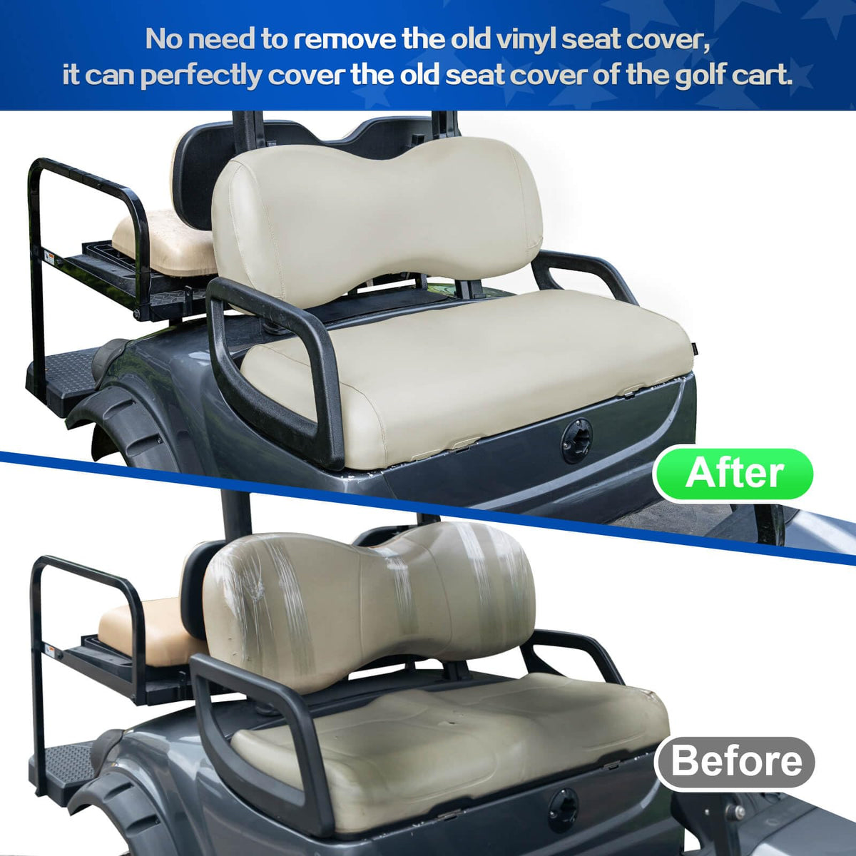 NOKINS oyster grey vinyl replacement adds premium style and durability.