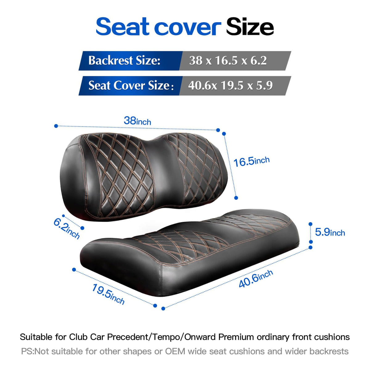 NOKINS padded seat cover adds extra cushioning for longer golf cart journeys.