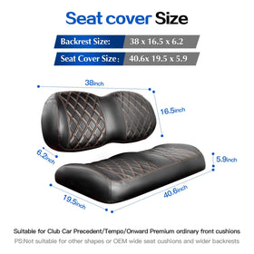 NOKINS padded seat cover adds extra cushioning for longer golf cart journeys.