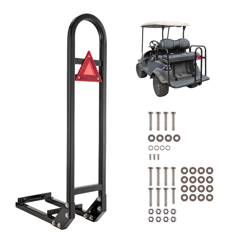 NOKINS rear safety grab bar on a Yamaha-compatible golf cart, secure passenger grip