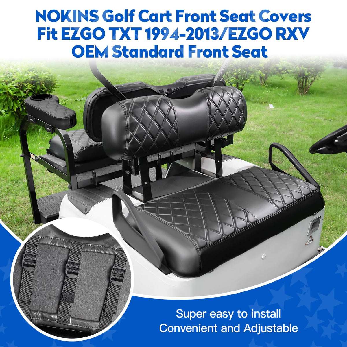 NOKINS rear seat cover with flip-up armrests adds space and convenience