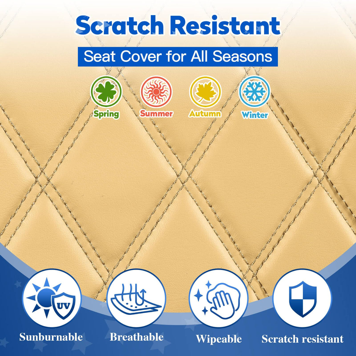NOKINS rear seat cover for standard cushions enhances durability and cleanability.