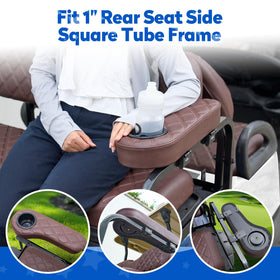 NOKINS rear-fit cover for EZGO RXV standard cushions fits securely.