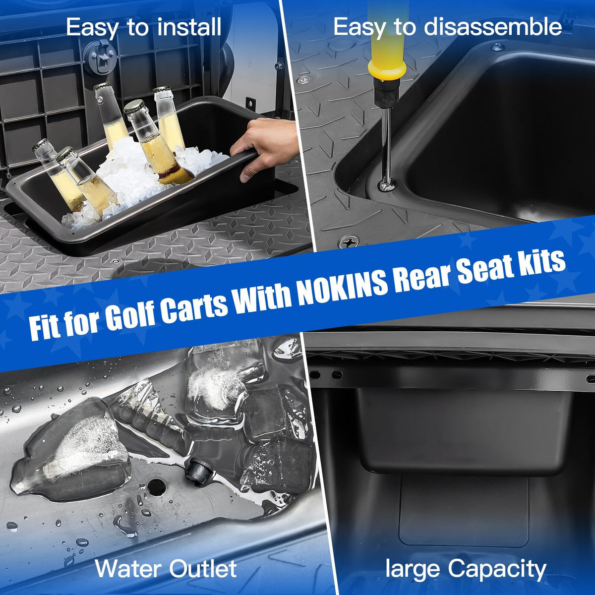Easy installation in the rear seat kit enhances summer outings.
