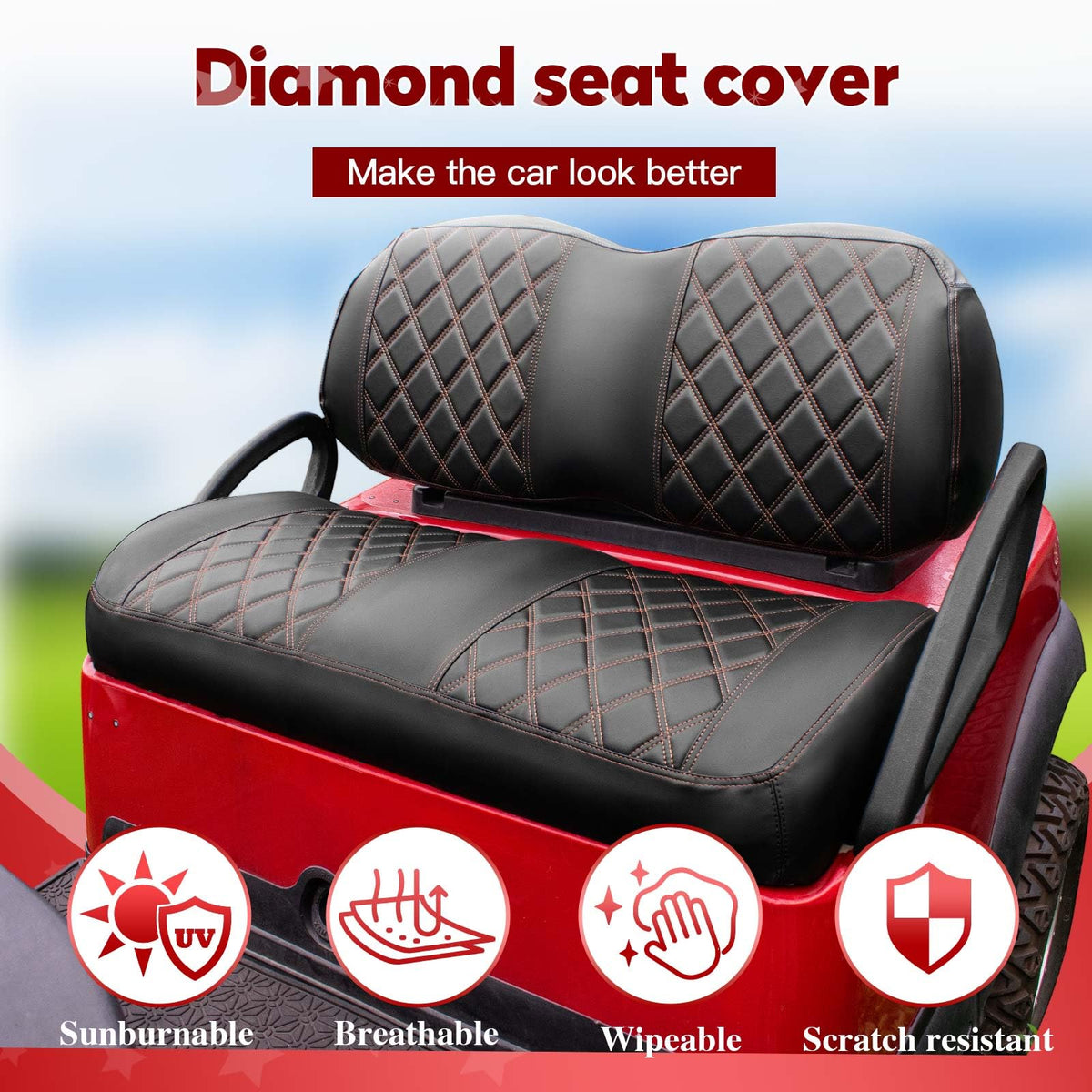 NOKINS seat cover installation with adjustable straps and buckle