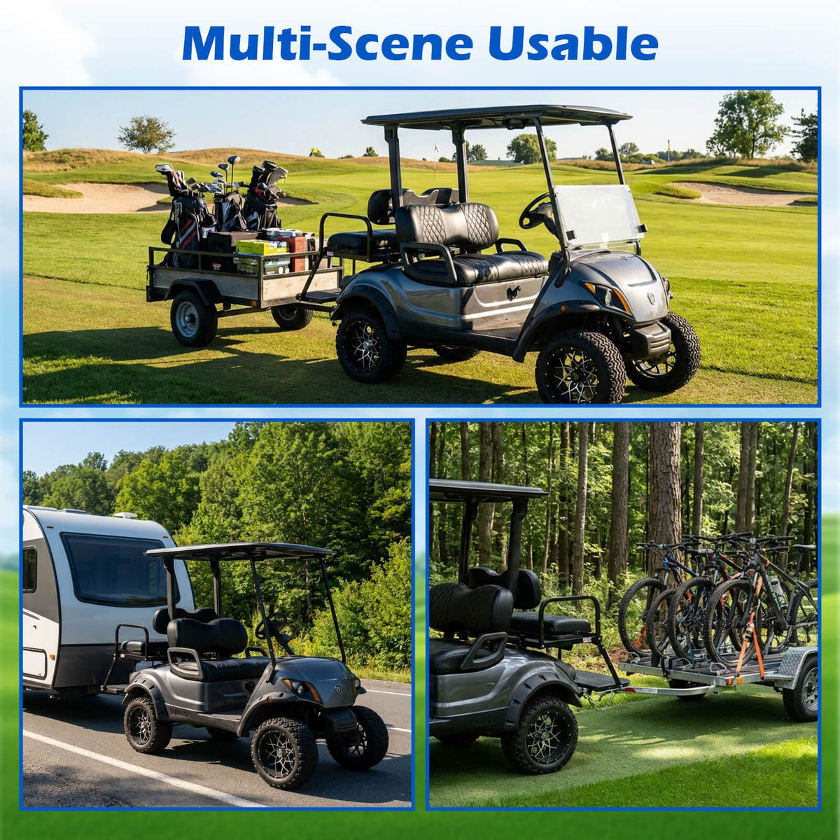 NOKINS under rear foot platform mount offers a stable trailer connection.