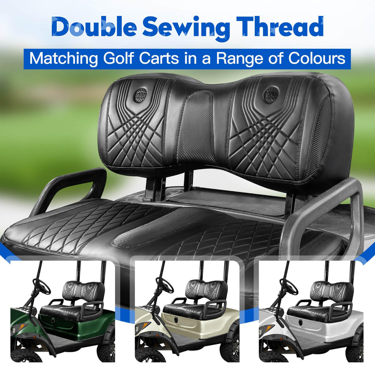 NOKINS vinyl front seat cover closeup shows durable, easy-to-clean material.