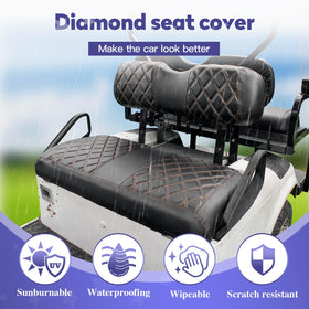 NOKINS vinyl front seat cover material close-up demonstrates scratch resistance and easy cleaning.