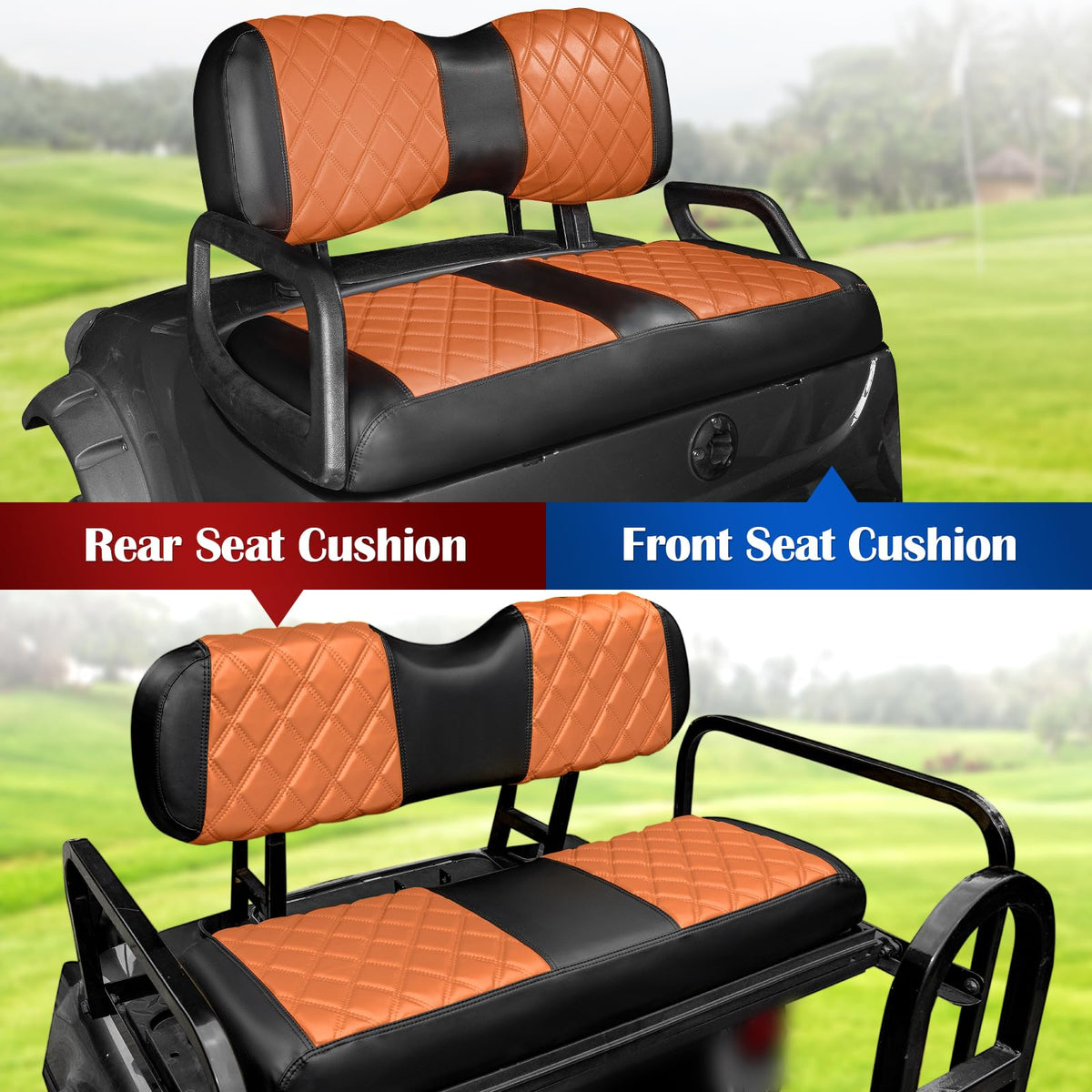 NOKINS vinyl seat cover closeup shows durable material and soft padding