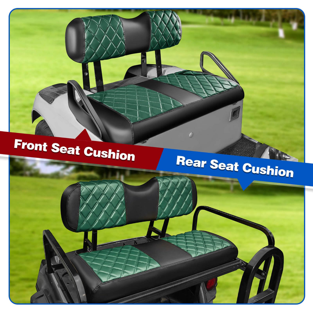 NOKINS vinyl seat cover material resists scratches and fading on the course