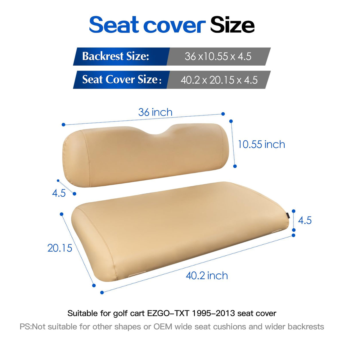 NOKINS waterproof golf cart seat cover close-up highlights durable vinyl and easy cleaning.