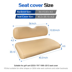 NOKINS waterproof golf cart seat cover close-up highlights durable vinyl and easy cleaning.