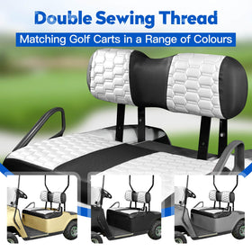 NOKINS white and black hexagon carbon fiber seat cover adds premium look.