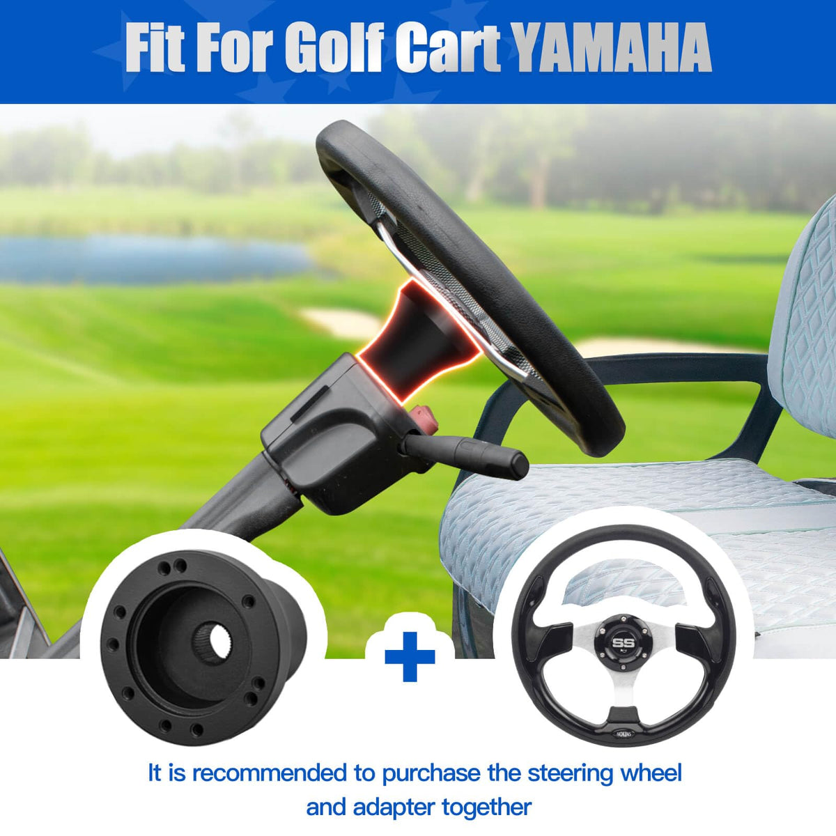 NOKINS steering column installation shown, quick upgrade with minimal tools.
