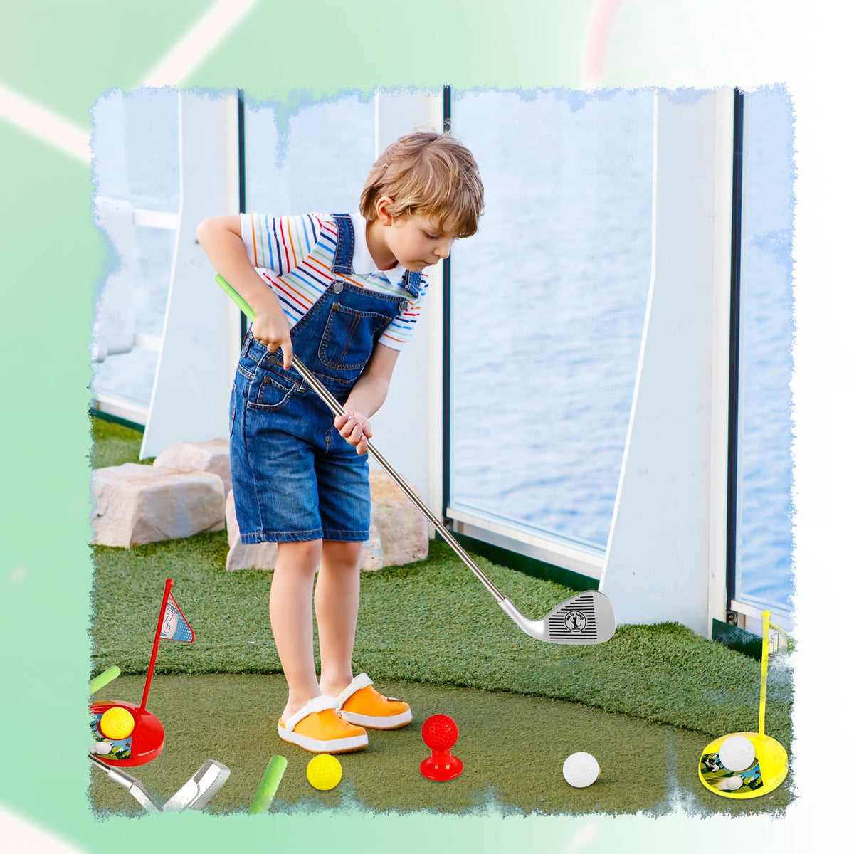 Durable toy golf set ready for shared playtime and practice.