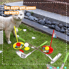 Includes 6 clubs, 6 balls, 4 flags, 4 holes, and tees.