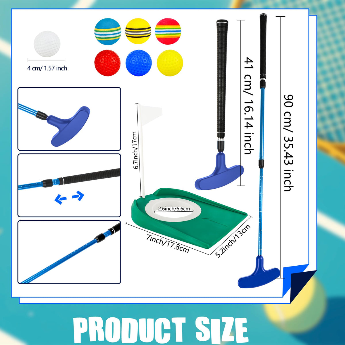 Norcoin mini golf set with balls and flag cup for indoor play