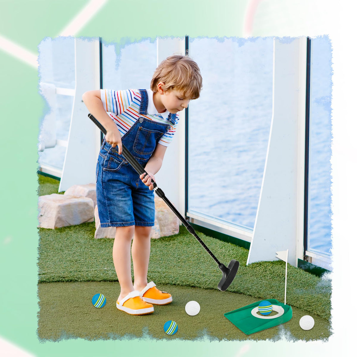 Norcoin portable golf practice kit ideal for home, office, or travel.