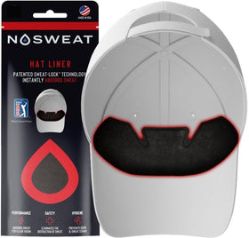 Nosweat Golf Hat Sweat Liner in use keeps sweat away from eyes and glasses.