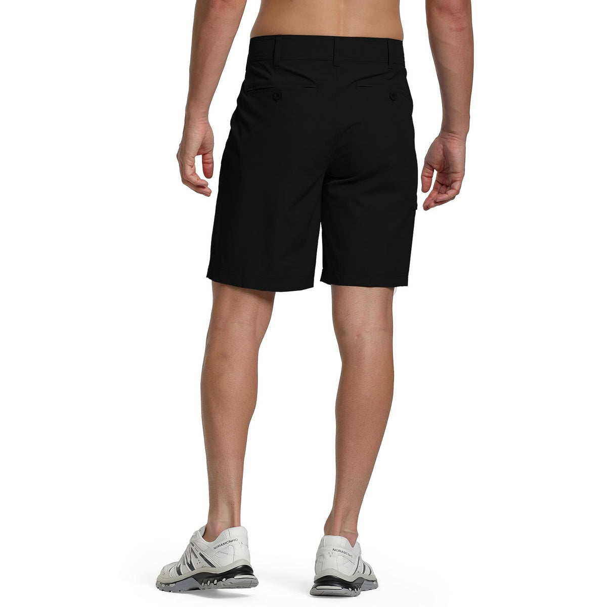 Nothinchan men's golf shorts mid-length 9-inch inseam for versatility.