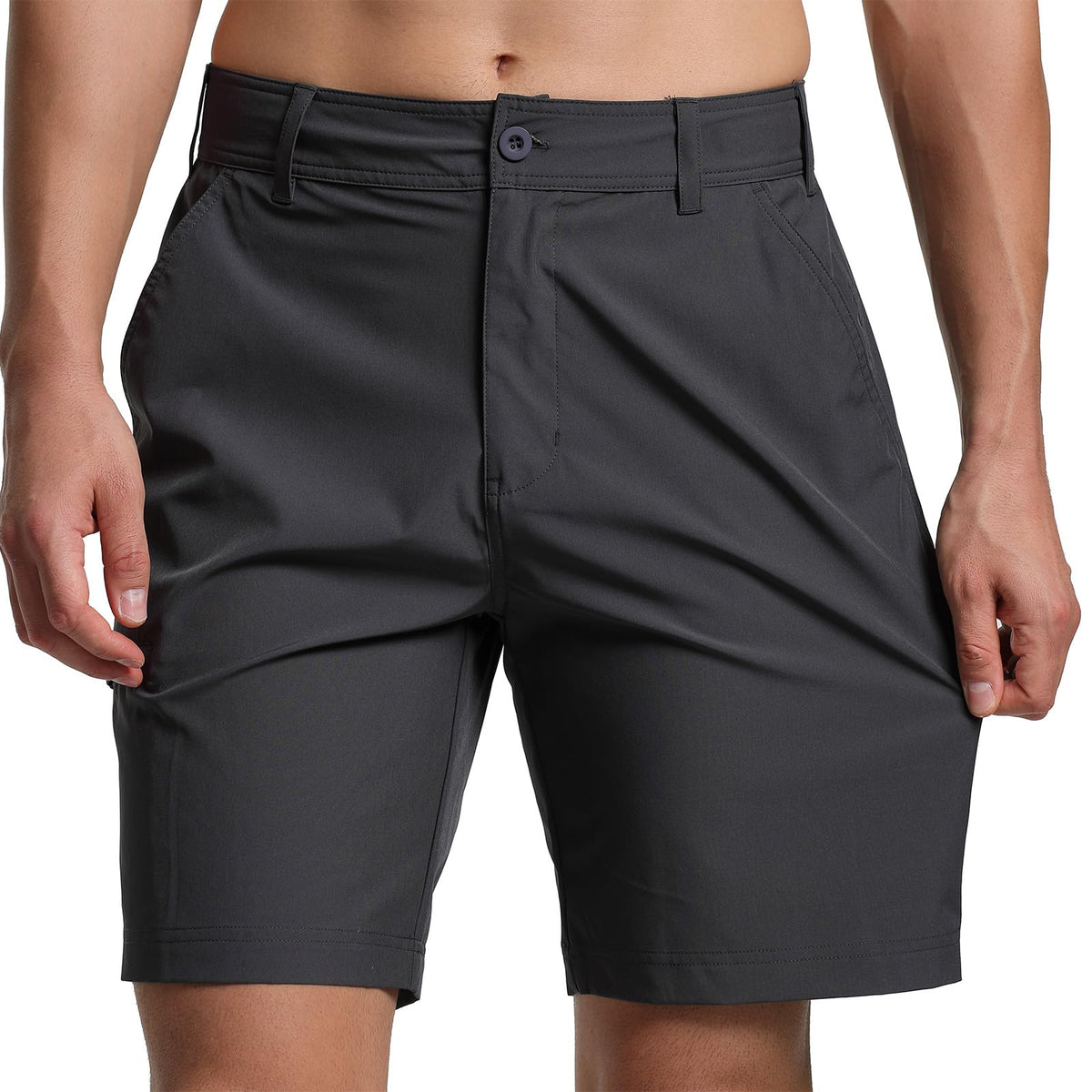 Nothinchan men's golf shorts stretch fabric enables easy movement.