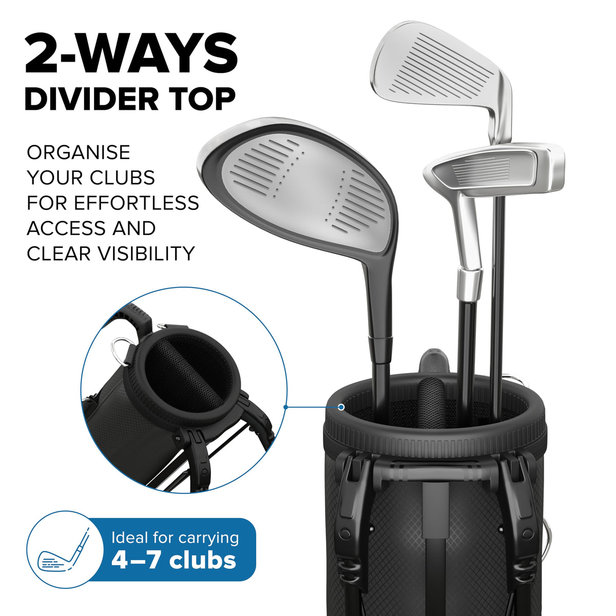 NovaTour Eclipse Black durable materials withstand daily use on and off the course