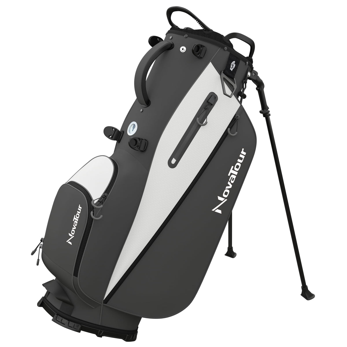 NovaTour golf stand bag Granite Grey with 7-way dividers for organized clubs.