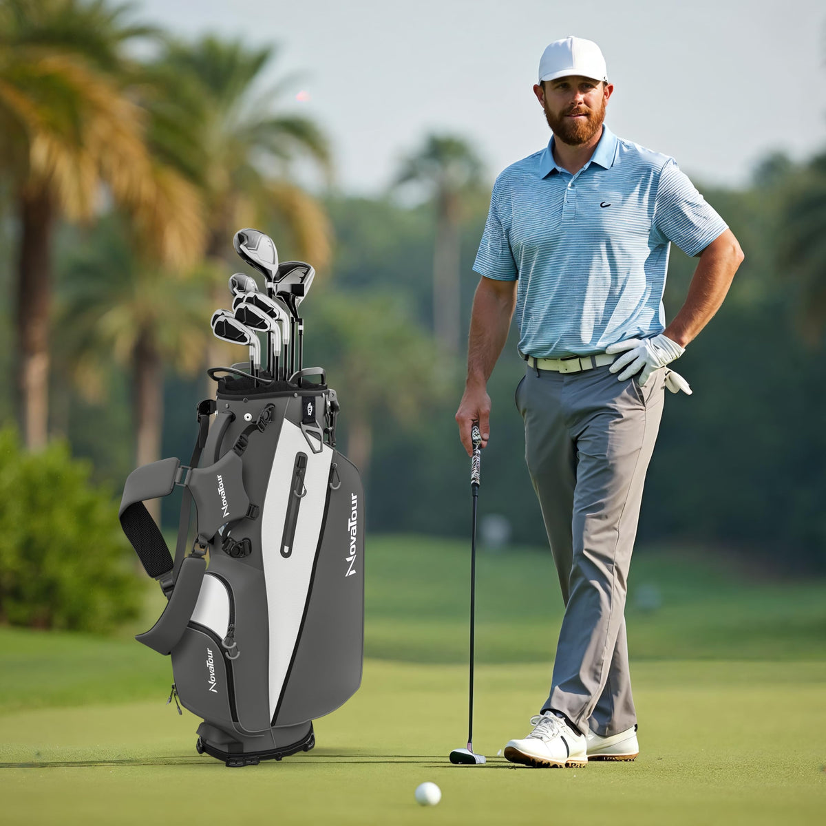NovaTour Granite Grey swing cam pocket for recording and analyzing swings.