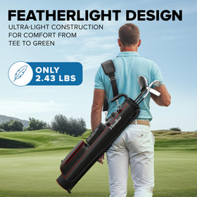 NovaTour golf bag with glove patch and tee holder supports quick access.
