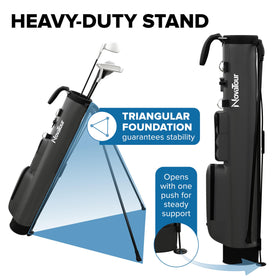 NovaTour bag features reinforced top handle for comfortable lifting between holes.